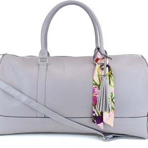 Ms LovelyWomen's Large PU Leather Weekender Duffel Bag with Satin Interior